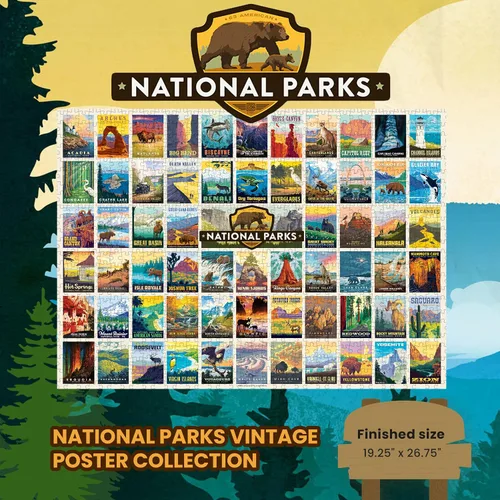 Miniatura 3 de MasterPieces National Parks Maps - Rompecabezas de 1000 piezas para adultos, familia o jóvenes - Parques Nacionales de Estados Unidos por Anderson