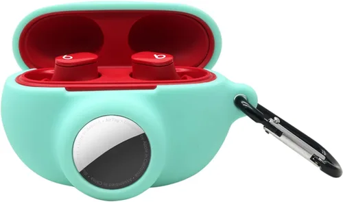 Miniatura 17 de Funda protectora de silicona compatible con Beats Studio Buds Airtag con soporte para Airtag, encuentra tu funda para auriculares, verde aguacate