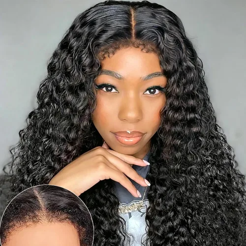 Miniatura 11 de Peluca de encaje frontal de 13 x 4 pulgadas, con bordes rizados, 4C, pelucas de cabello humano para mujeres negras, sin pegamento, encaje HD