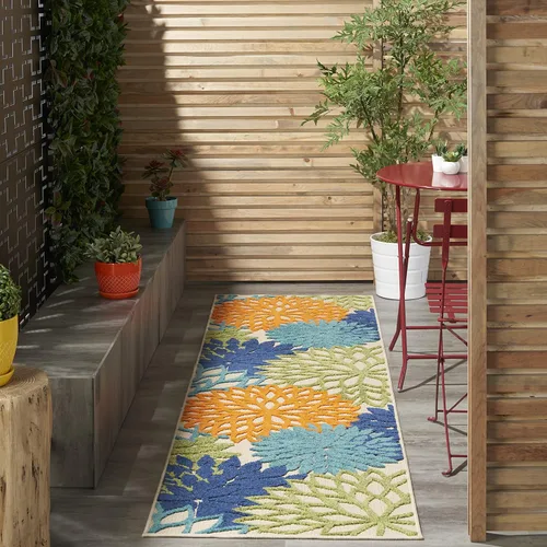 Miniatura 16 de Nourison Aloha - Tapete negro/blanco para interior o exterior, 2 pies y 3 pulgadas x 8 pies, tropical, botánico, fácil limpieza, no desprende pelo