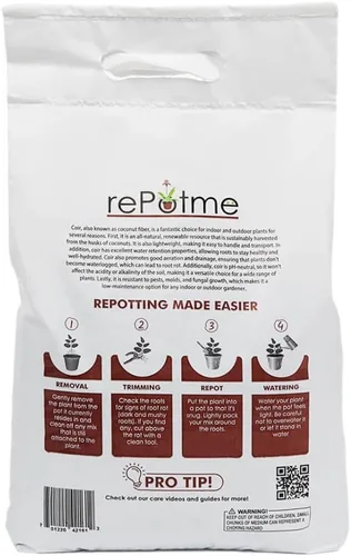 Miniatura 3 de rePotme Chips de cáscara de coco premium, 4 cuartos de galón, gran medio para macetas para orquídeas y plantas