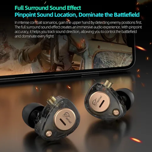 Miniatura 7 de KZ Taurus - Monitor de oído, estructura horizontal 2DD KZ IEMS, auriculares para juegos con cable desmontable para cantantes, músicos, jugadores