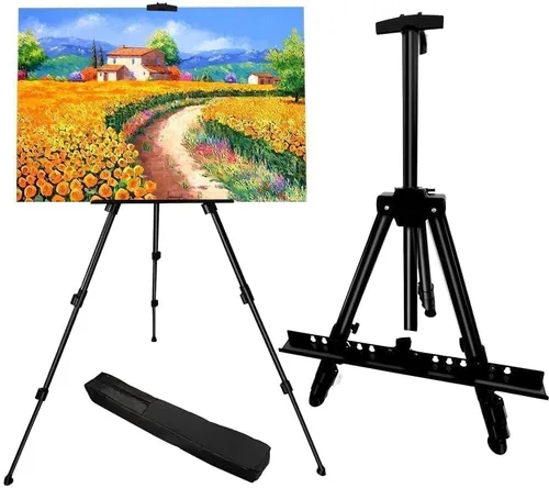 RRFTOK Soporte de caballete para letreros y pintura: caballetes de trípode de metal ajustables para altura de exhibición de 17 a 66 pulgadas -