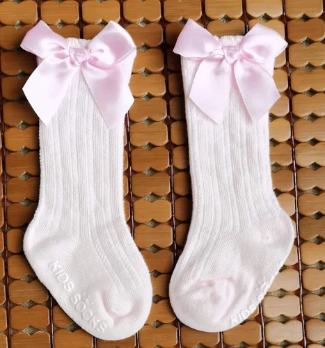 Miniatura 5 de QandSweet Baby Girl Knee-High Socks Toddlers Bow Stockings Newborn Infant Non-Slip Sock