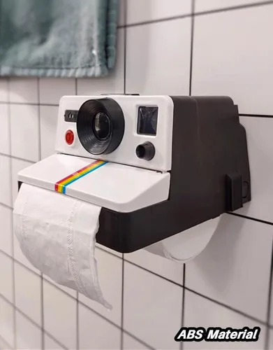 Miniatura 2 de Soporte de papel higiénico retro para cámara, divertido estante de papel higiénico creativo, instalación sin tornillos o clavos, adecuado