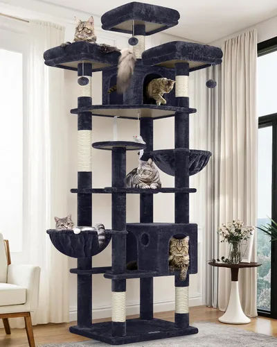 Miniatura 10 de Globlazer Árboles y Torres para Gatos para Múltiples Gatos Adultos, Torre de Árbol para Gatos XXL Alta de 82 Pulgadas para Gatos