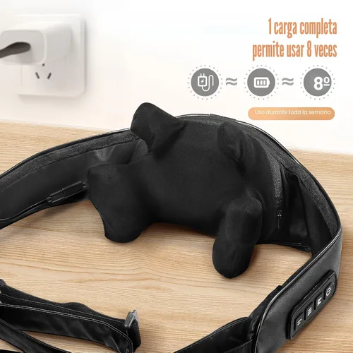 Miniatura 7 de MASGRE Masajeador Shiatsu de espalda y cuello, masajeador de hombros inalámbrico con calor, almohada eléctrica de masaje de tejido profundo 3D