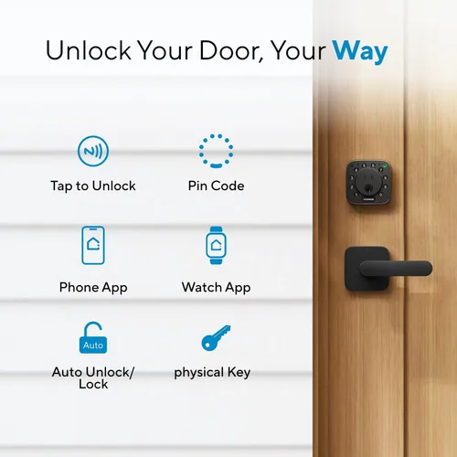 Miniatura 3 de ULTRALOQ Cerradura inteligente Bolt NFC, toque para desbloquear con iPhone y Android NFC, cerraduras inteligentes WiFi integradas para puerta