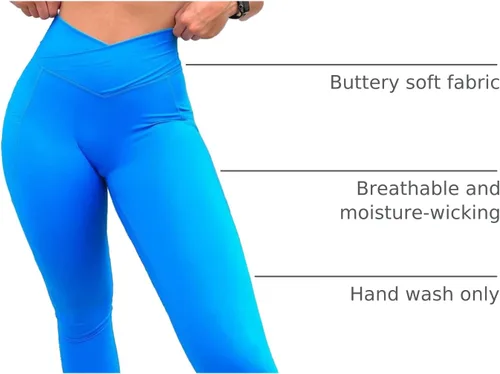 Miniatura 110 de Aoxjox Trinity - Pantalones de yoga de cintura alta con bolsillos para mujer, control de abdomen, cintura cruzada, leggings de entrenamiento suaves