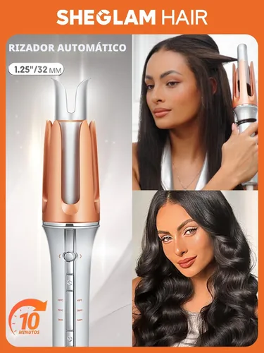 Miniatura 2 de SHEGLAM Rizador automático de 1 1/4 pulgadas con 3 temperaturas de calentamiento rápido, rotación de 2 vías, antiquemaduras, rotación antienredos