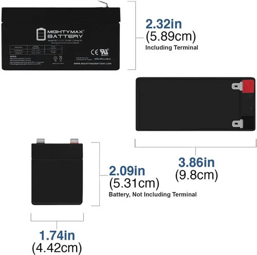 Miniatura 2 de Mighty Max Battery Batería de repuesto de 12V 1.3Ah para Mojo Flyway Feeder 12
