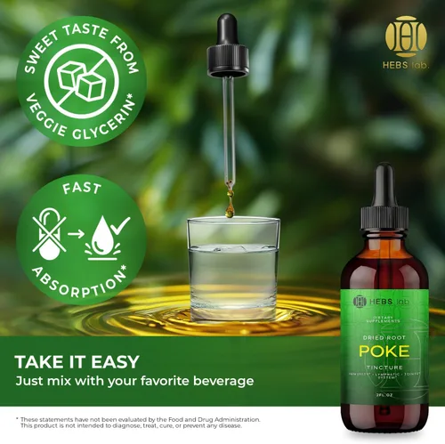 Miniatura 7 de Extracto de raíz de poke – Gotas de drenaje linfático puro – Suplementos de apoyo inmunológico y fórmula de desintoxicación – Relajante muscular