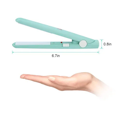 Miniatura 5 de Mini plancha de pelo de cerámica turmalina, rizador de hierro plano, pequeño, ligero, portátil, plancha alisadora con calentamiento rápido y fácil