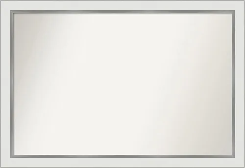 Miniatura 75 de Amanti Art Espejo de baño blanco para sobre el fregadero, 30 x 35 pulgadas, espejo de tocador rectangular estrecho de Eva de oro blanco, marco