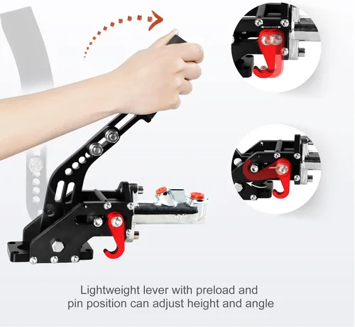Miniatura 5 de Universal Racing Freno de mano hidráulico Drift E-Brake Manija de estacionamiento Freno de emergencia Palanca de engranajes Negro