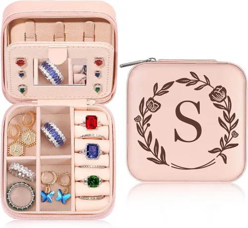 Parima Joyero de viaje Pequeño joyero de viaje para mujeres, adolescentes y niñas, organizador de joyas de viaje, organizador de joyas de viaje,