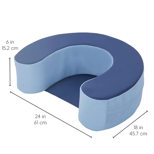 Miniatura 2 de Factory Direct Partners 10423-NVPB SoftScape Anillo de Soporte y Asiento para Bebés y Niños Pequeños, Asiento de Piso de Espuma Acolchada con Fondo