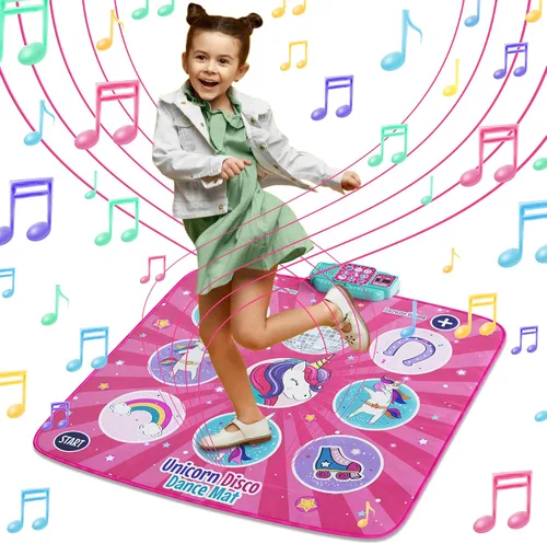 Klevly Tapete de baile de unicornio para niños a partir de 6 años | Reproduce 5 niveles y 5 canciones | Regalos de unicornio para niñas de 6 años |