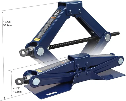 Miniatura 3 de TCE AST10202SU Torin Wide Base Cross Car Scissor Jack: Gatos portátiles de acero para neumáticos de elevación rápida incluyen llave de trinquete