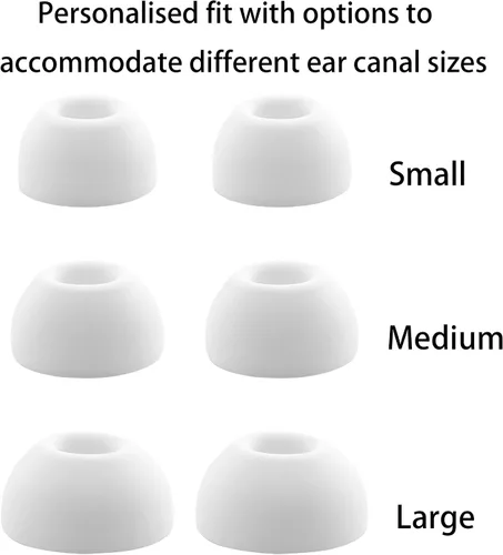 Miniatura 6 de Almohadillas de repuesto de espuma viscoelástica para AirPods Pro 3, protección de silicona, máxima comodidad, 3 pares (blanco, surtido S/M/L)