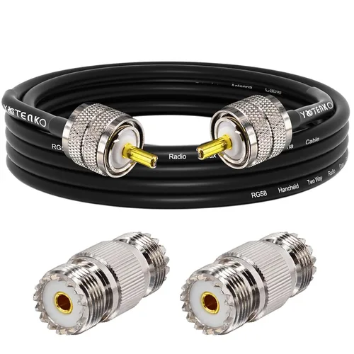 Miniatura 12 de Cable de puente PL259 de 1 pie - Cable coaxial RG58 de 15 pulgadas corto 50 ohmios coaxial para medidor SWR radio de radioaficionado radio CB