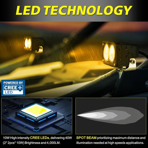 Miniatura 3 de Cápsulas LED ámbar, parte AKD de 3 pulgadas, luz LED de conducción de 40 W, luz LED todoterreno, luz de trabajo LED amarilla, luces antiniebla