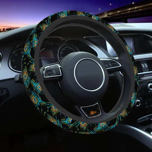 Miniatura 11 de Funda para Volante de Coche de Cráneo Humano Cráneo Sonriente Siniestro en Estilo Retro con Texto Manuscrito Funda para Volante de Coche Decoración