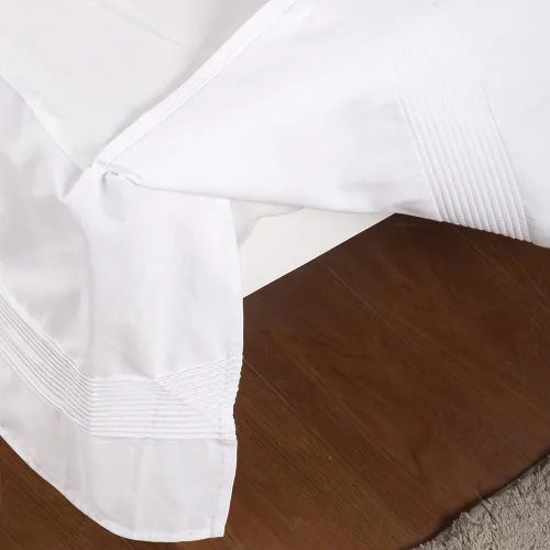 Miniatura 5 de Valea Home Falda de cama con esquinas divididas, duradera, elegante, de lujo, faldón antipolvo con pliegues alforzados, caída a medida de 14