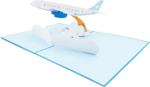 Jet Airplane Pop Up Card - Tarjeta de cumpleaños, tarjeta de graduación, tarjeta de felicitación, tarjeta de jubilación, tarjeta de aniversario de
