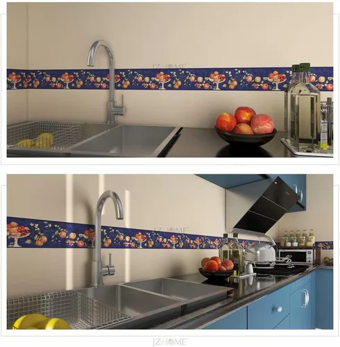 Miniatura 2 de 102 Cenefa de Papel Tapiz Floral de Rosas Marrón Despegar y Pegar Papel Tapiz Removible Autoadhesivo Cenefa de Pared Cocina Baño Dormitorio Azulejos