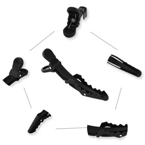 Miniatura 3 de YISSION 12 pinzas de pelo de cocodrilo negro para peinar, seccionar, maquillaje, pinzas de pelo de pato mate grandes, sin arrugas, pasadores de pelo