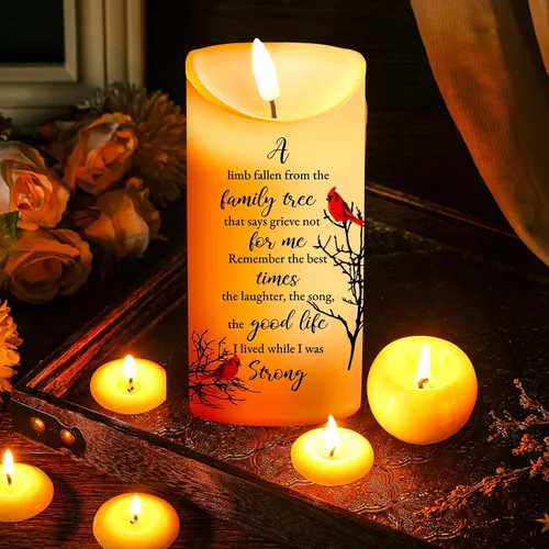 Miniatura 2 de Gerrii Velas Conmemorativas Regalos de Condolencia LED Sin Llama Velas de Duelo Cardenal para Pérdida de Ser Querido Regalos de Condolencia Cardenal
