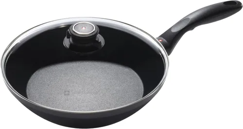 Swiss Diamond 9.5 "Stir Fry Pan Edge antiadherente Inducción Diamante Recubierto Aluminio Con Tapa Lavavajillas/Horno Seguro Gris