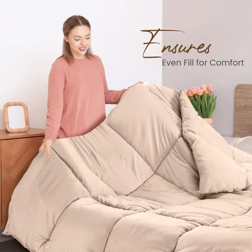 Miniatura 4 de Utopia Bedding Edredones tamaño Queen, relleno de edredón para todas las estaciones, edredón alternativo de plumón cosido en caja con pestañas