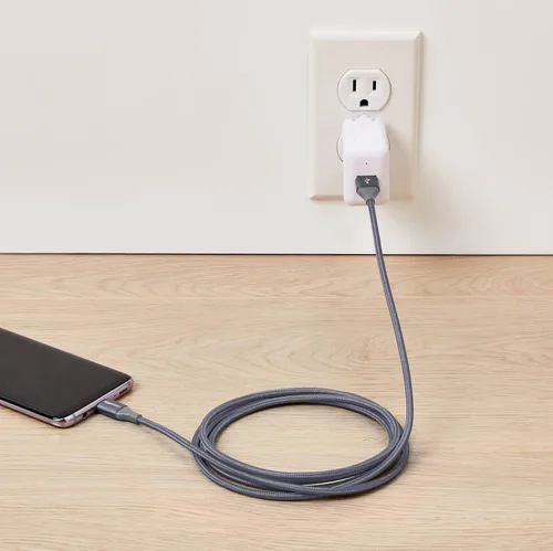 Miniatura 7 de Amazon Basics Cable de carga rápida USB-C a USB-A 2.0, cable trenzado de nailon, velocidad de 480 Mbps, certificado USB-IF, para Apple iPhone 16/15