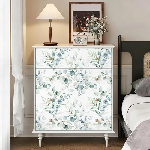 Miniatura 7 de Floralplus Papel tapiz autoadhesivo de hojas de eucalipto bohemio para baño, apto para inquilinos, papel tapiz extraíble, papel adhesivo adhesivo