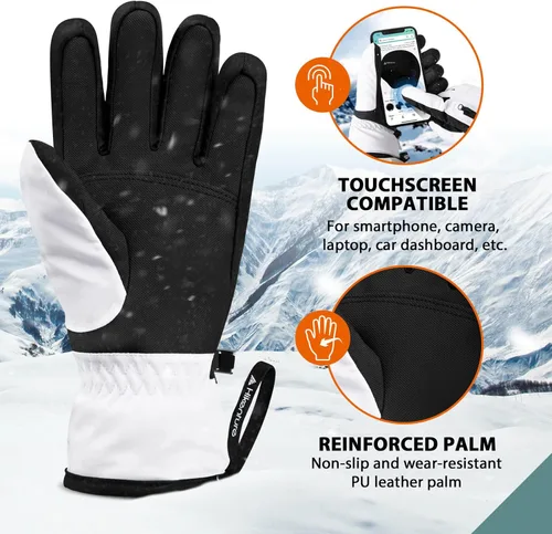 Miniatura 4 de Hikenture Ski Gloves Snow Gloves for Men&Women, 3M Thinsulate Waterproof Snowboard Gloves, Insulated Touchscreen Snowmobile Gloves for Cold Weather