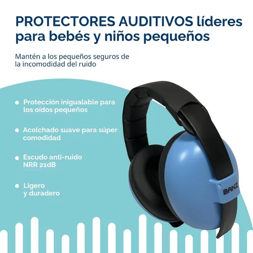 Miniatura 3 de Baby Banz Orejera de protección auditiva para bebes, para mayores de 3 meses, talla única , Azul