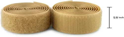 Miniatura 2 de Cinta de velcro para coser de 5/8 pulgadas de ancho, color beige, no adhesiva, 1 yarda de longitud, cinta de velcro de nailon color bronceado, juego