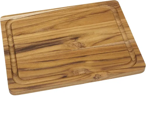 Miniatura 5 de Lipper International Plato para servir con borde de madera de teca, pequeño, 12" x 10" x 3/4