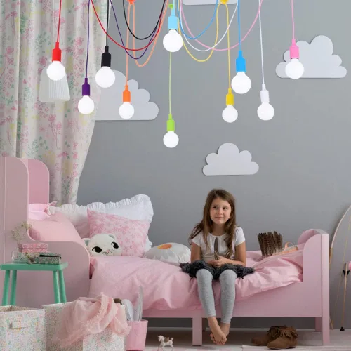 Miniatura 5 de Lámpara Colgante de Araña Colorida, Luminarias Divertidas para Niños, Lámpara de Techo Ajustable DIY para Habitación de Niñas y Niños, Sala