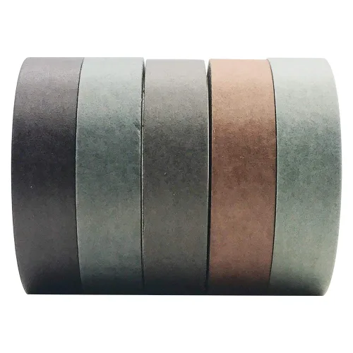 EnYan Juego de cintas Washi de color sólido, 5 rollos de decoración básica de 0.394 pulgadas de ancho, cintas decorativas japonesas para Bosque