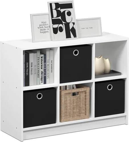 Miniatura 7 de Furinno - Estantería clásica para libros, estantes de almacenamiento, roble francés