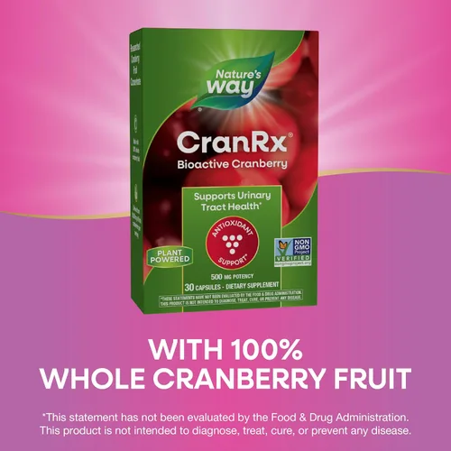 Miniatura 3 de Nature's Way CranRx BioActive Cranberry Urinary Health 500 mg de potencia, una vez al día, 30 VCaps