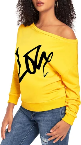 Miniatura 4 de AM CLOTHES Sweatshirt for Women Off The Shoulder Tops Long Sleeve Sweatshirts Oversized Sweaters Shirts