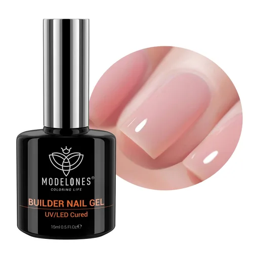 Miniatura 20 de modelones Gel base de goma de fibra para uñas, 0.5 fl oz (0.5 fl oz), base de goma de vidrio transparente, esmalte de gel, fortalecedor de uñas