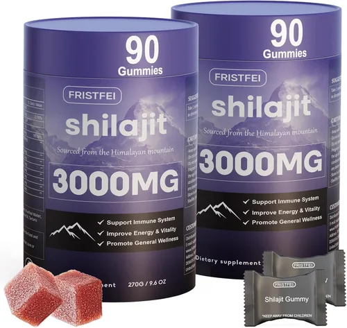 Miniatura 10 de Gomitas puras de Shilajit del Himalaya para hombres y mujeres, 100% naturales y orgánicas, más de 85 minerales traza y ácido fúlvico, 30