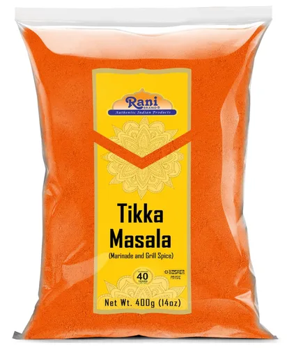 Rani Tikka Masala Indian 7-Spice Blend 14oz (400g) ~ Todo natural | Sin sal | Vegano | Sin colores | Apto para gluten | Sin OMG | Kosher | Origen