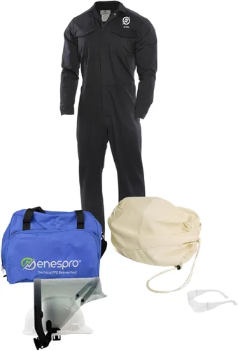 Miniatura 3 de Enespro ArcGuard, CAT 2, 12 Calorie, Arc Flash Suit Kit with FR Coverall, Face Shield, and Balaclava