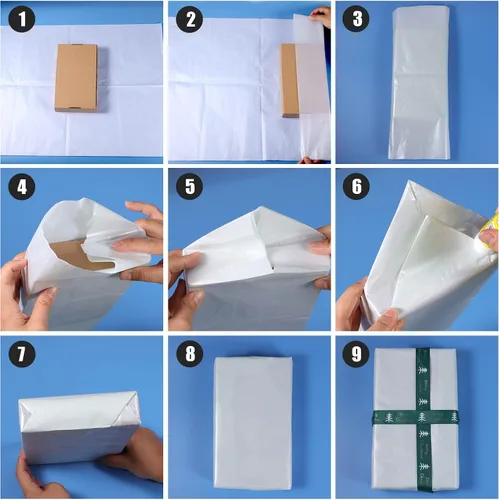 Miniatura 3 de KINBOM 90 hojas de papel de seda de 19.7 x 13.8 pulgadas, 6 papel de seda de color metálico, perlado brillante, envoltura a granel para vacaciones